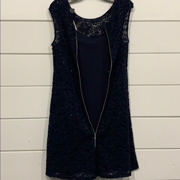 INC Navy Blue Lace Overlay Dress NEW Size 10 International Concepts Dress - Picture 8 of 12